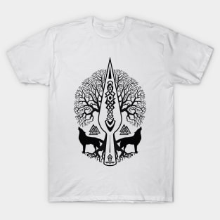 Gungnir - Spear of Odin and Tree of life  -Yggdrasil T-Shirt